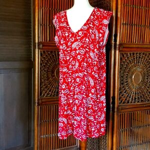 LOFT OUTLET by Ann Taylor Summer Dress Red Sleeveless - XL - NWOT